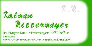 kalman mittermayer business card